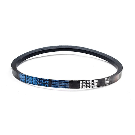 D&D B29/5L320 Classical V-Belt, 32 in Outside Length, 21/32 in Top Width, 1 Ribs B29/5L320